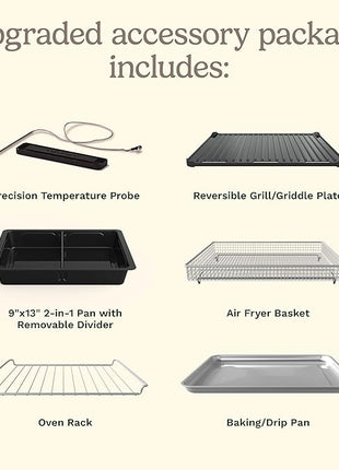 Cuisinart 15-in-1 Extra-Large Digital Air Fryer Oven with 9"x13" 2-in-1 Pan, Air Fry 4 Lbs of Wings, Cook a 13 Lb Turkey or 5+ Lb Chicken, Toast 9 Slices of Bread, and Bake a 13" Pizza, TOA-112