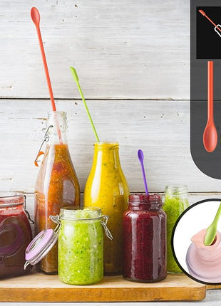 HOTEC BPA Free Heat Resistant Silicone Spatula Set Kitchen Utensils for Baking Cooking Mixing Non Stick Cookware Food Grade Dishwasher Safe (Multi-Color) Set of 9