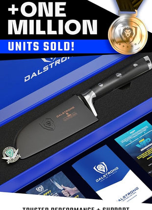 Dalstrong Santoku Knife - 5 inch - Gladiator Series Elite - Forged German High Carbon Steel - Black G10 Handle Kitchen Knife - Asian Vegetable Cooking Knife - Sheath Included - NSF Certified