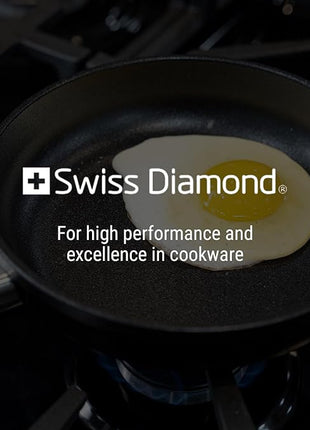 Swiss Diamond 7 Inch Frying Pan Nonstick Diamond Frying Pan, Aluminum Coated Skillet, Dishwasher Safe and Oven Safe Fry Pans with Ergonomic Handle, Grey