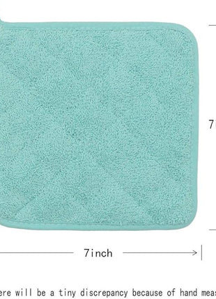 Cotton Pot Holders Cotton Made Machine Washable Heat Resistant Everyday Kitchen Basic Terry Pot Holder, Hot Pads, Trivet for Cooking and Baking Set of 4 (Sky Blue)