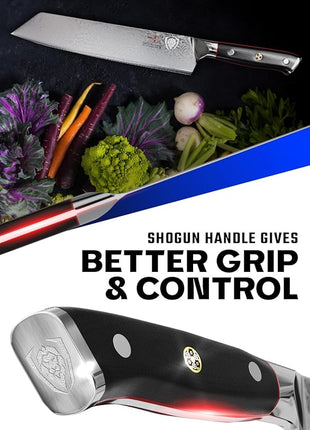 Dalstrong Kiritsuke Chef Knife - 8.5 inch - Shogun Series Elite - Damascus - Japanese AUS-10V Super Steel Kitchen Knife - Premium Black G10 Handle - Razor Sharp Knife - Chef's Knife - w/Sheath