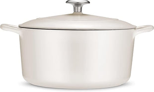 Tramontina Bestow Enameled Cast Iron Dutch Oven Pot with Lid, Round 5.5-quart, Matte White