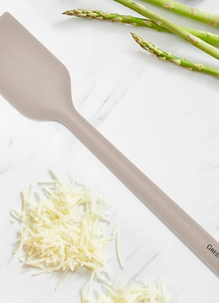 GreenPan Silicone Mixing Spatula, Scraping Baking Cooking Kitchen Utensil, Flexible Rubber Nonstick Cookware, Rigid Steel Core, Heat-Resistant, Anti-Slip Handle, BPA-Free, Dishwasher Safe, Taupe