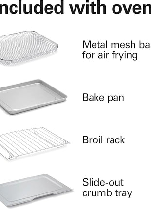 Hamilton Beach Sure-Crisp Air Fryer Toaster Oven Combo, Fits 9” Pizza, 4 Slice Capacity, Powerful Circulation, Auto Shutoff, Stainless Steel (31403)