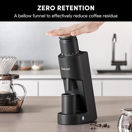 Burr Coffee Grinder,Wirsh Electric Single Dose Coffee Grinder Geimori GU38 with 38mm 6-Core Conical Burr,Stepless Adjustment for Espresso,Drip,French Press,Cold Brew,Bellows Included.