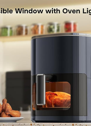 Simple Deluxe 12-in-1 Air Fryer 6.34 Qt, Digital Preset Airfryer with Visible Window, Nonstick and Dishwasher-Safe Basket, Air Fry, Roast, Bake, Dehydrate, Fries, 1700W, Gary