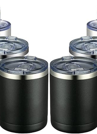 MEWAY 12oz Coffee Mug With Handle 8 Pack Bulk,Stainless Steel Insulated Travel Tumblers With Sliding Lid,Double Wall Vacuum Camping Cup for Hot & Cold Drinks Tea (Multicolor,Set of 8)