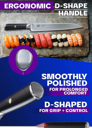 Dalstrong Yanagiba Knife - 9.5 inch - Phantom Series - Sushi Knife - Japanese High-Carbon AUS8 Steel - Pakkawood Handle - Japanese Knife - Sheath Included