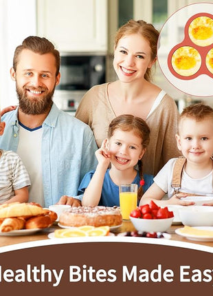 JOERSH 2-PK Air Fryer Egg Mold, 4 Inches Round Egg Bites Silicone Molds, Air Fryer Baking Pan Non-Stick for Breakfast Sandwiches, Hamburger Buns, Pancake, Jumbo Muffin Tops