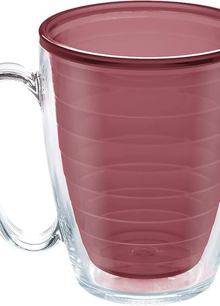 Tervis Clear & Colorful Tabletop Made in USA Double Walled Insulated Tumbler Travel Cup Keeps Drinks Cold & Hot, 16oz Mug, Elderberry Wild