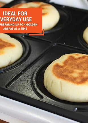 IMUSA USA 4 Slot Electric Arepa Maker with Nonstick Surface (1,200-Watts)