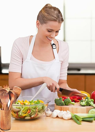 Teak Wooden Spoons for Cooking - 9 Pcs Comfort Grip Kitchen Utensil Set with Holder & Rest