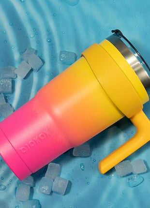 BJPKPK 20oz Tumbler With Handle Insulated Cups With Lid And Straw Reusable Stainless Steel Tumblers,Turquoise