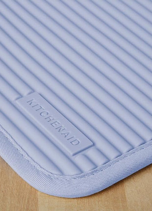 KitchenAid Ribbed Soft Silicone Pot Holder 2-Pack Set, Lavender Cream Purple, 7"x9"