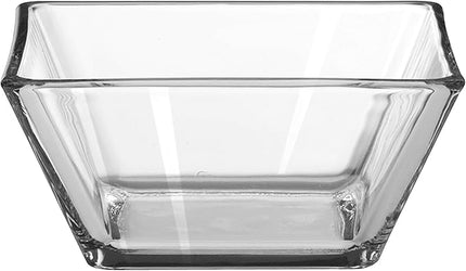 Libbey Tempered Glass Dinnerware Set, Sleek Square Clear Glass Plates and Bowls Set of 12, Dishwasher Safe Dinnerware for Parties or Everyday Use