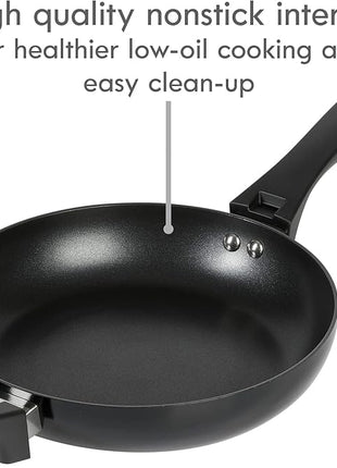 Kenmore Elite Grayson Stackable Platinum Nonstick Forged Aluminum Induction Cookware Set, 9-Piece, Black