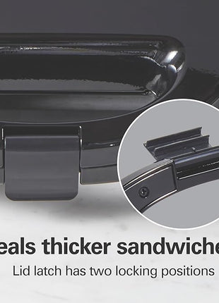 Hamilton Beach Electric Sealed Sandwich Maker Grill with PFAS-Free Nonstick Plates, Makes Stuffed French Toast, Omelets, Compact & Easy to Store, Black (25430G)
