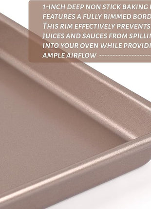 WMKGG 11 Inch Air Fryer Toaster Oven Tray, Set of 2 Nonstick Heavy Carbon Steel Toaster Cookie Sheets Baking Pan