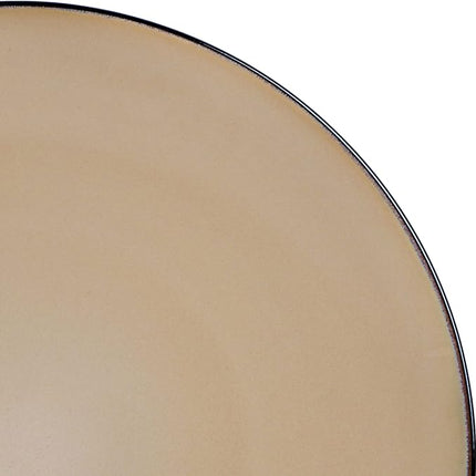Gibson Elite Soho Lounge 16-Piece Round Reactive Glaze Stoneware Dinnerware Set, Service for 4 – Taupe Plates and Bowls