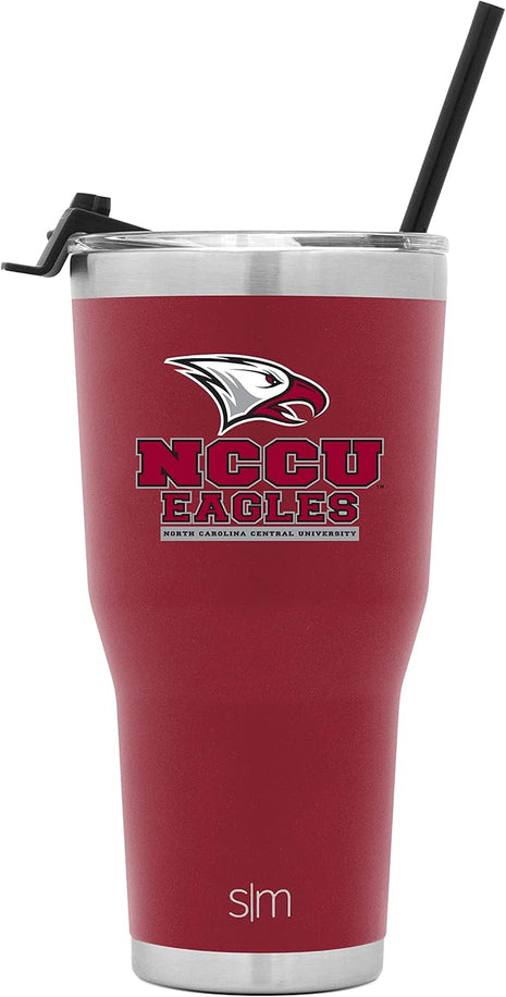 Simple Modern Officially Licensed Collegiate North Carolina Central Eagles Tumbler with Straw and Flip Lid | Insulated Stainless Steel 30oz Thermos | Cruiser Collection | North Carolina Central