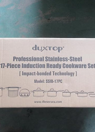 Duxtop Professional Stainless Steel Pots and Pans Set, 17PC Induction Cookware Set, Impact-bonded Technology