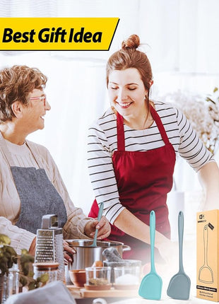 Pack of 2 Silicone Wok Spatula, Non-Stick, Heat Resistant, Easy to Clean and Dishwasher Safe, Seamless Kitchen Utensil for Cooking, Baking, Stir-Fry