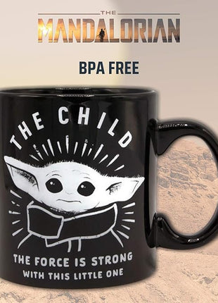 Silver Buffalo Star Wars The Mandalorian Force is Strong with this Little One Ceramic Coffee Mug, 20-Ounces