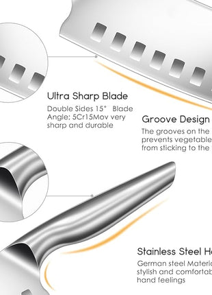 DDF iohEF Kitchen Knife, Chef's Knife In Japanese Stainless Steel Professional Santoku Cooking Knife, 7 Inch Non-slip Ultra Sharp Knife with Ergonomic Handle