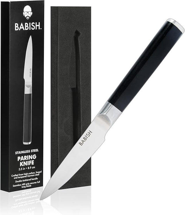 Babish 3.5-Inch Paring Knife – High-Carbon 1.4116 German Steel Kitchen Knife – Precision Cutlery for Peeling, Slicing & Detail Work