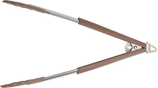 Anolon SureGrip Dishwasher Safe Nonstick Locking Cooking Tongs Set/Salad Serving Tools, 9 Inch and 12 Inch, Bronze Brown