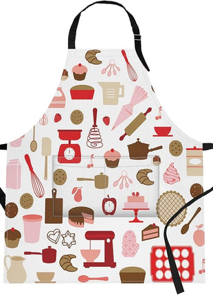 Britimes Apron Home Kitchen Cooking Baking Gardening for Women Men With Pockets Cake Cooking Cookie Pastry Chef 32x28 inch