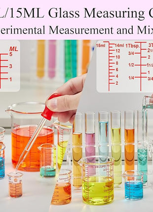 Ackers 7-Piece Glass Measuring Cup Set, Borosilicate Beaker Style Nesting Liquid Measuring Cups