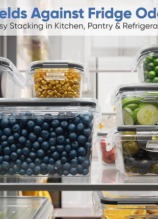 Chefs Path 48 Piece BPA-Free Plastic Food Storage Container Set with 24 Containers and 24 Lids for Kitchen Pantry Organization and Meal Prep