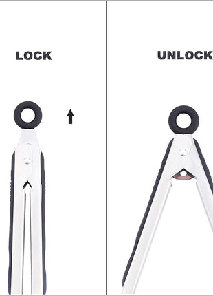 Premium 304 Stainless Steel Barbecue Turners, Heavy Duty Non-Stick BBQ Cooking Kitchen Tongs