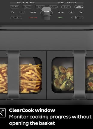 Instant Pot Vortex Plus XL 8QT ClearCook Air Fryer, Clear Windows, Custom Programming, 8-in-1 Functions that Crisps, Broils, Roasts, Dehydrates, Bakes, Reheats, from the Makers of Instant Pot, Black