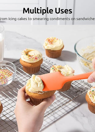 U-Taste Heat Resistant Silicone Spatula - 600ºF Hot-Proof Food Grade Kitchen Baking Bowl Scraper, Flexible and Sturdy Rubber Cooking Utensil for Mixing Scraping in NonStick Cookware (4 Pcs, Colorful)