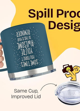 Gifts for Coworkers Friends - Sometimes You Forget Your Awesome Gifts for Coworkers Birthday Navy 14 Ounce Coffee Mugs for Women Coffee Tumbler Funny Birthday Mothers Day from Friends