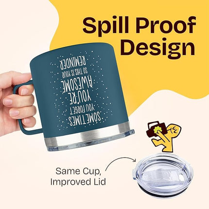 Gifts for Coworkers Friends - Sometimes You Forget Your Awesome Gifts for Coworkers Birthday Navy 14 Ounce Coffee Mugs for Women Coffee Tumbler Funny Birthday Mothers Day from Friends