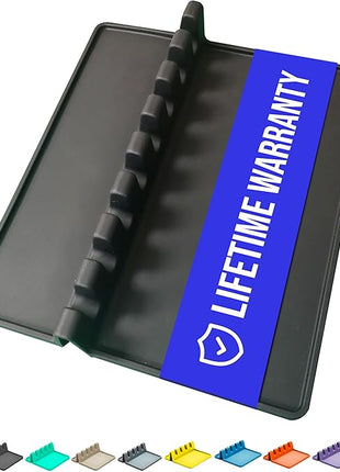 Black XL Silicone Spoon Rest for Stove Top with Drip Pad (1 Pack) - Heat-Resistant, BPA-Free Utensil Rest & Spoon Holder for Kitchen Counter - Grill Utensil Holder for Spatulas, Tongs, Ladles