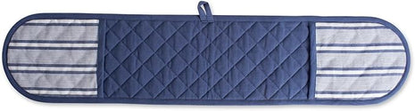 DII Double Strip Chef Kitchen Cooking & Baking Collection, Double Oven Mitt, 35x7.5, French Blue