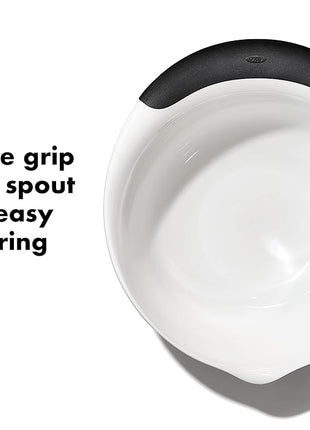 OXO Good Grips 3- Piece Plastic Mixing Bowl Set, 2500 ml,White/Black