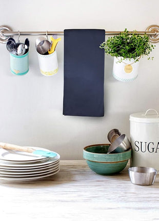 Urban Villa Premium Quality 100% Cotton Solid Kitchen Towels Set of 6 Ultra Soft Size 20x30 Inches Indigo Blue Color Highly Absorbent