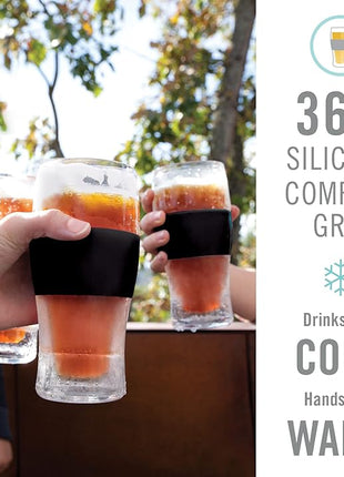 Host Freeze Best Dad Ever Insulated Glass Tumbler for Cold Drinks, Freezable Gifts for Dad, Double Wall Insulated Beer Glass for Chilled Lager, IPA, Ale & Iced Coffee, 16 oz, Set of 1