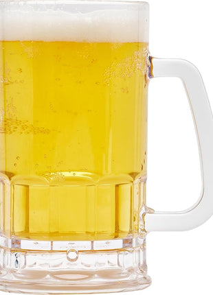 G.E.T. 00085-1-SAN-CL Shatter-Resistant Plastic Beer Mug / Stein, 20 Ounce, BPA Free (Set of 12)
