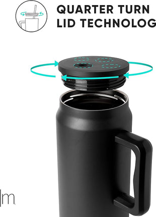 Simple Modern 50 oz Mug Tumbler with Handle and Straw Lid | Reusable Insulated Stainless Steel Large Travel Jug Water Bottle | Gifts for Women Men Him Her | Trek Collection | Almond Birch