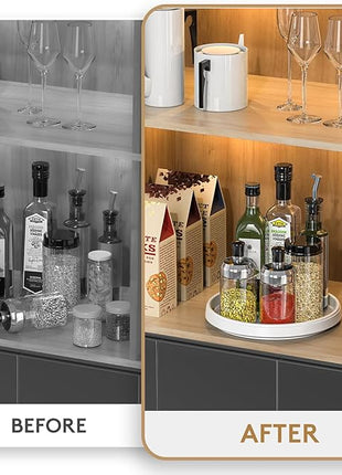 Lazy Susan Organizers for Kitchen Storage - 2 Set of Turntables for Cabinet, Pantry Organization Countertop,Vanity and Table,10 Inch Rotating Tray Spice Rack, Bathroom Fridge and Makeup Organizing