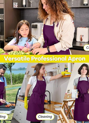 ROTANET Extra Large Apron for Men Adjustable Bib Aprons with 2 Pockets Cooking Kitchen Women Chef Water & Oil Resistant