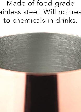 PG Copper/Rose Gold Stem Stainless Steel Wine Glass Set 4-18.5 oz