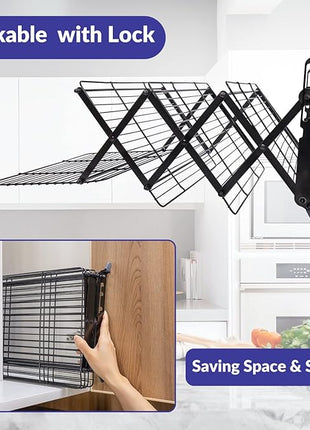 Geesta 2/3/4-Tier Upgraded Collapsible Cooling Rack with Adjustable 3 Setting Design Stackable Roasting Cooking Drying Wire Cooling Rack for Cookies Baking Gifts for Women